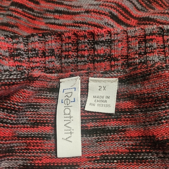 Relativity Woman's Plus Size Ribbed Button Shoulder Detail Sweater - Picture 7 of 8